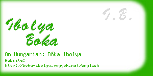 ibolya boka business card